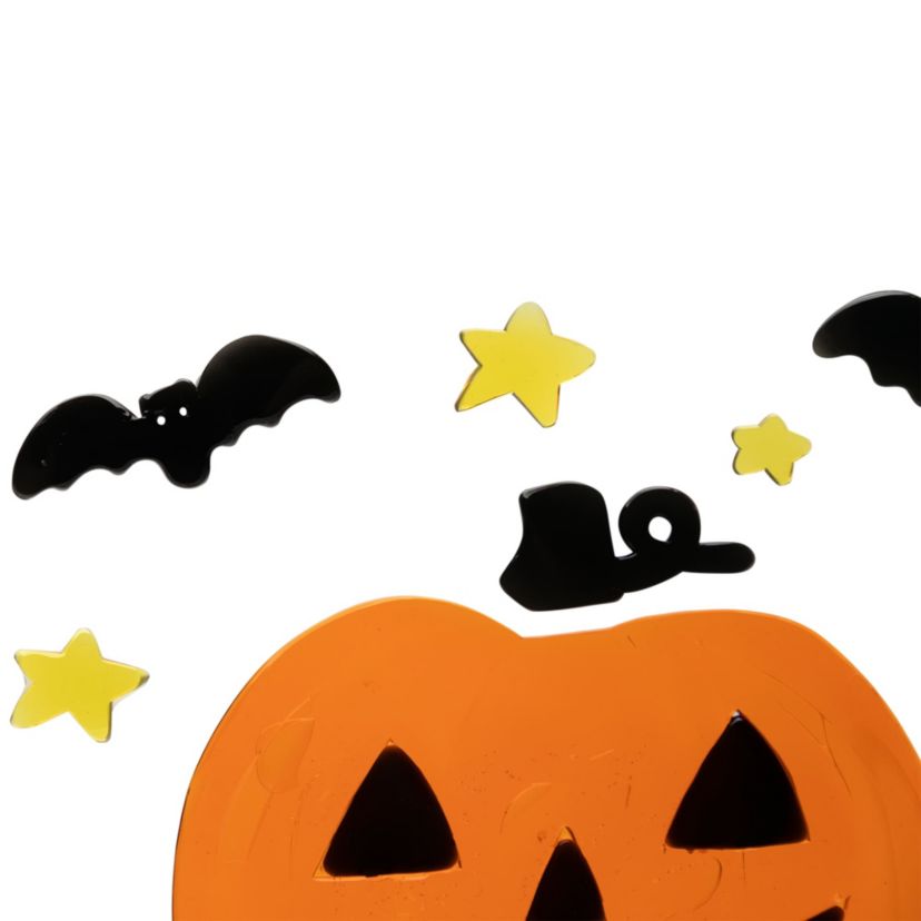 Jack O Lantern and Bat Halloween Gel Window Clings - 18pc