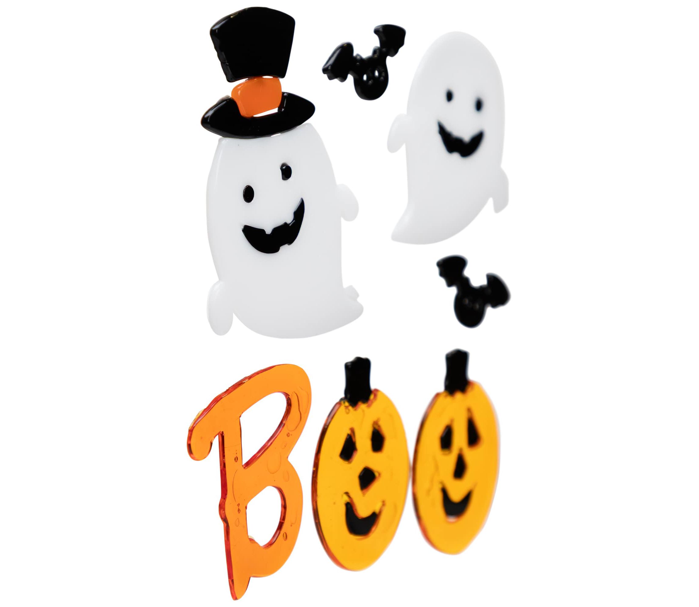 Jack O Lantern and Ghost "Boo" Halloween Gel Window Clings - 9pc
