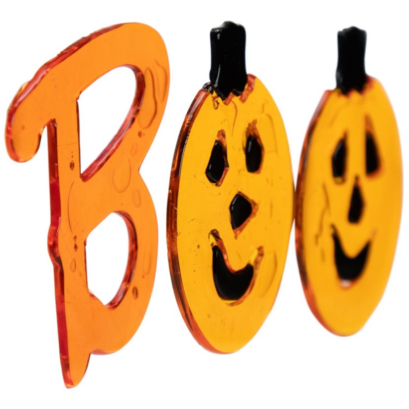 Jack O Lantern and Ghost "Boo" Halloween Gel Window Clings - 9pc