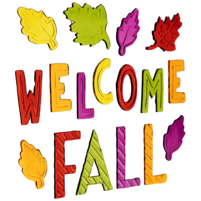 17-Piece Welcome Fall Thanksgiving Gel Window Clings
