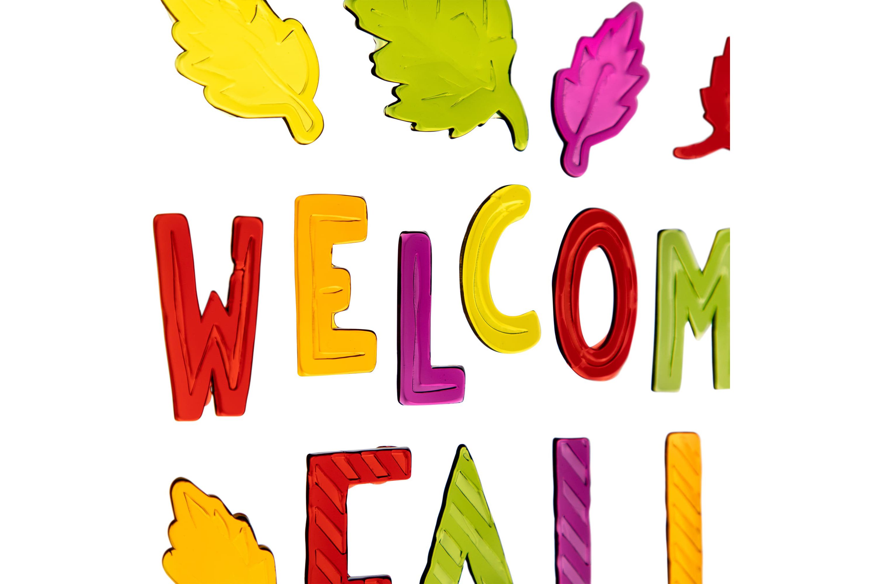 17-Piece Welcome Fall Thanksgiving Gel Window Clings