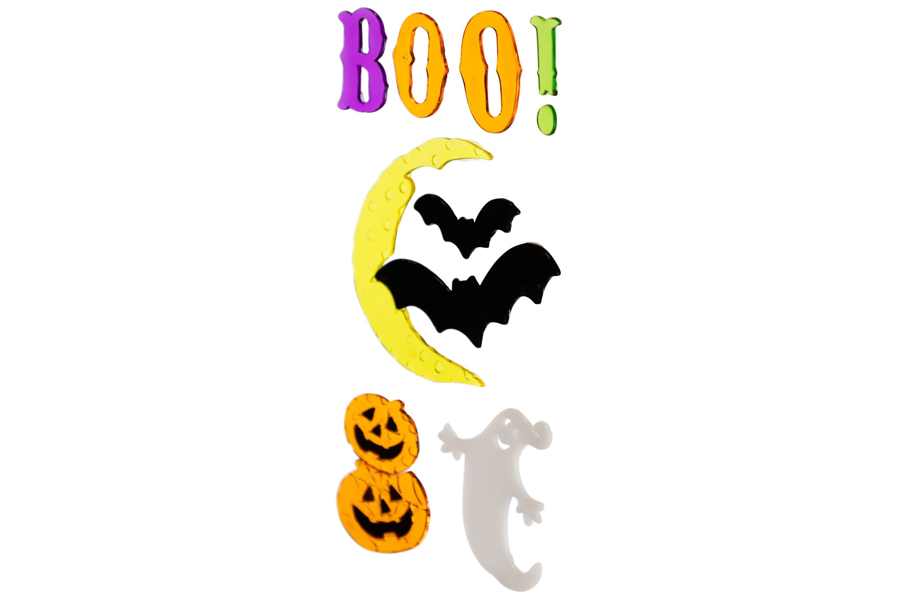 10-Piece Moon and Bats Halloween Gel Window Clings