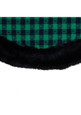 48Inch Green and Black Plaid Christmas Tree Skirt