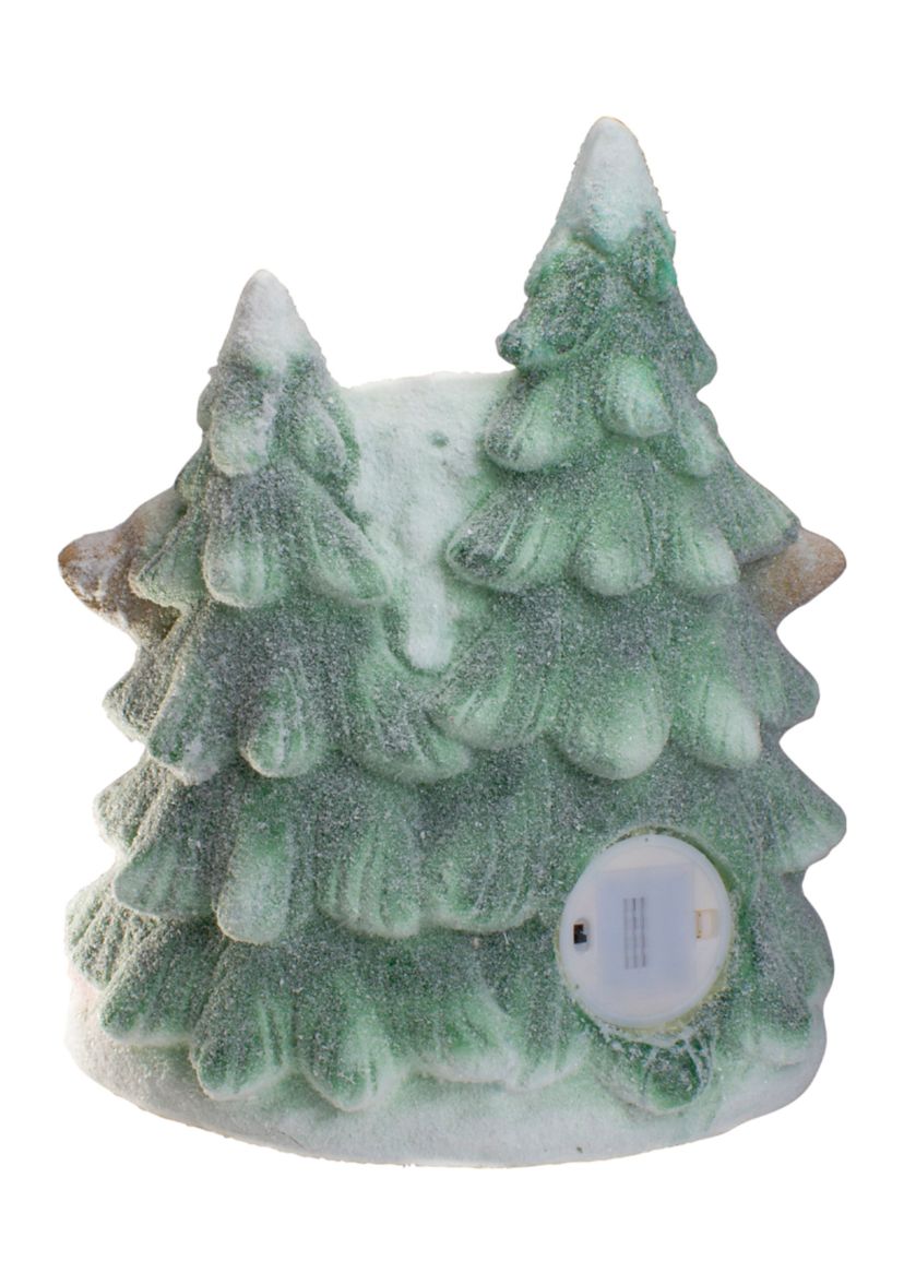 16.5Inch LED Lighted Glittered Snow-Covered Winter Village Christmas Tabletop Decoration