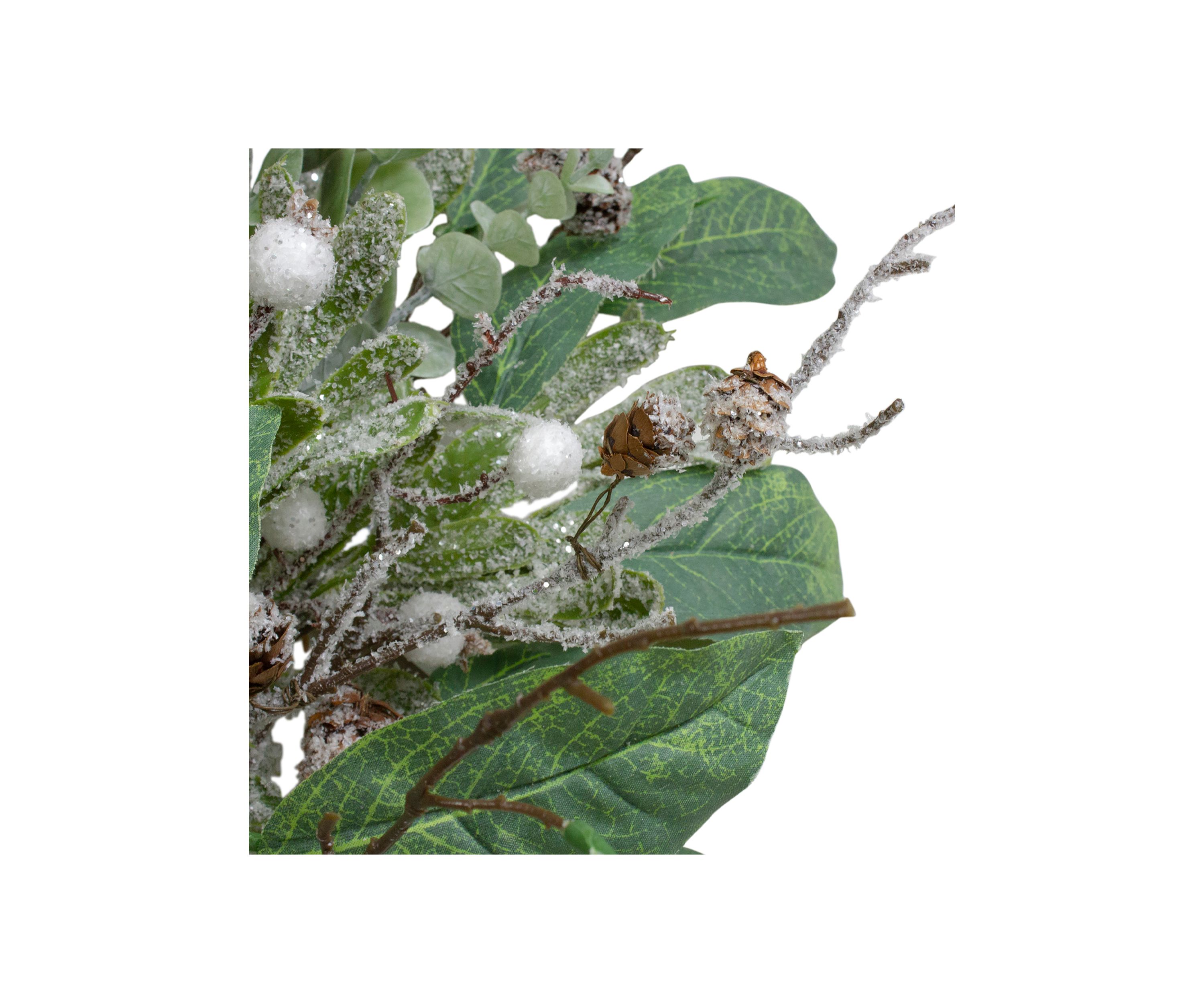 25Inch Artificial Mixed Foliage and Berries Christmas Wreath Unlit