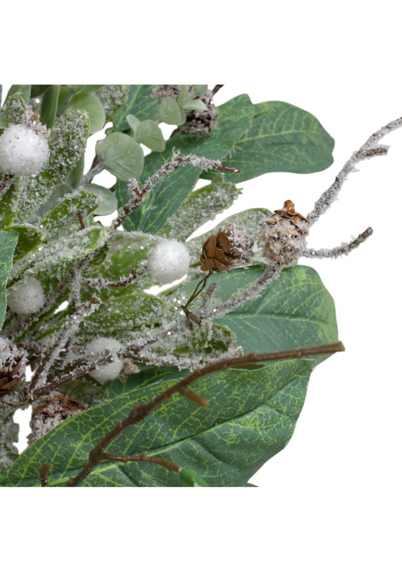 25Inch Artificial Mixed Foliage and Berries Christmas Wreath Unlit
