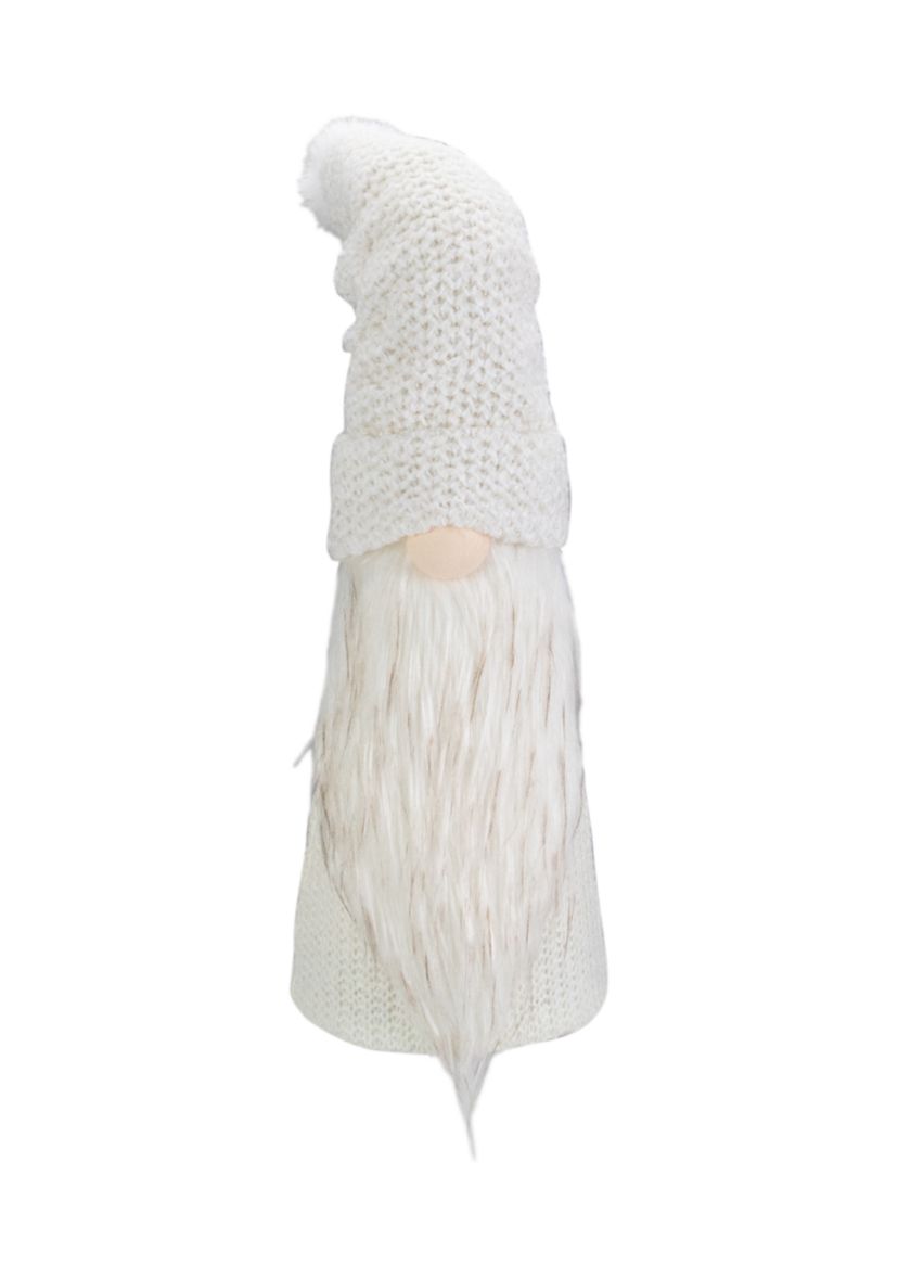 20Inch LED Lighted White Knit Gnome Christmas Figure