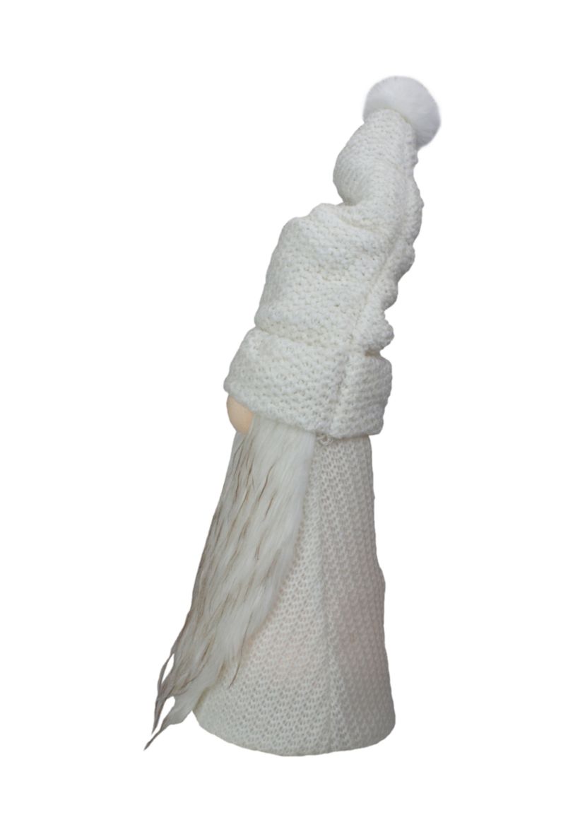 20Inch LED Lighted White Knit Gnome Christmas Figure