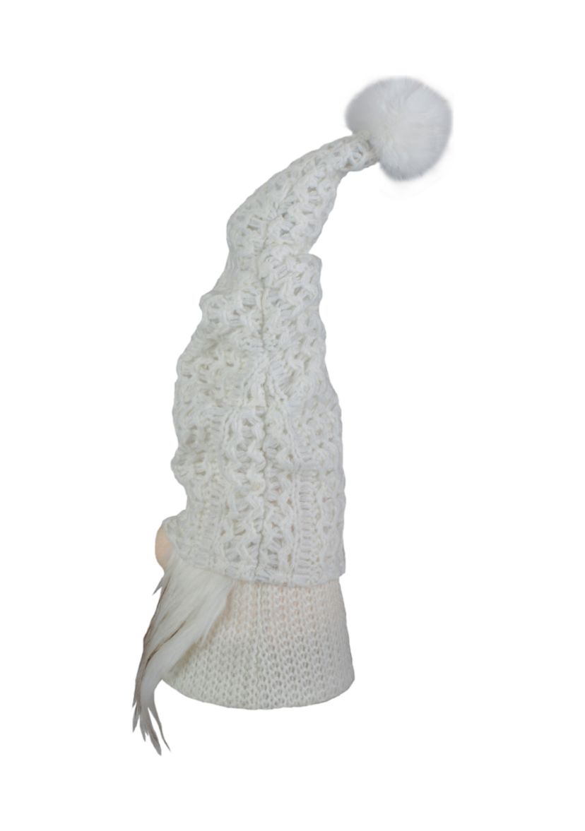 16Inch LED Lighted White Knit Gnome Christmas Figure