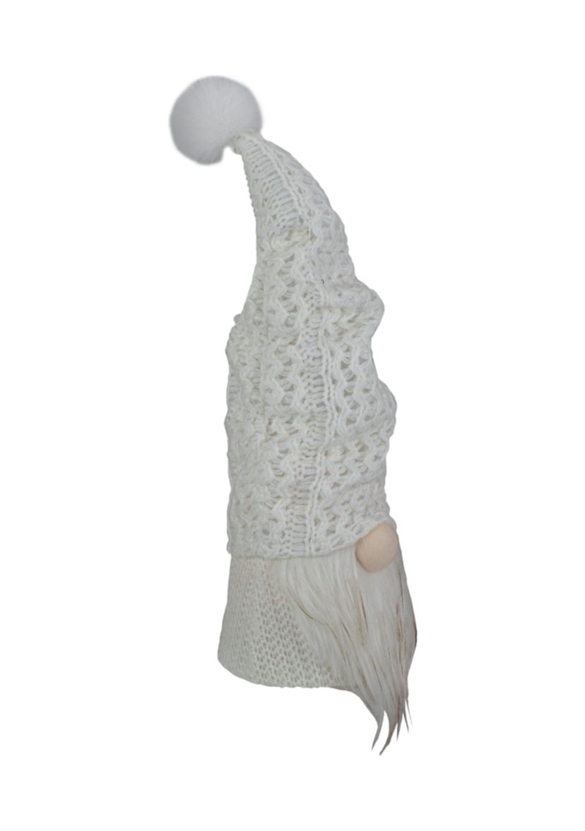16Inch LED Lighted White Knit Gnome Christmas Figure