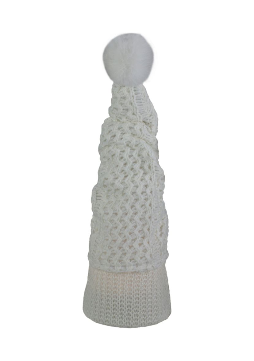 16Inch LED Lighted White Knit Gnome Christmas Figure