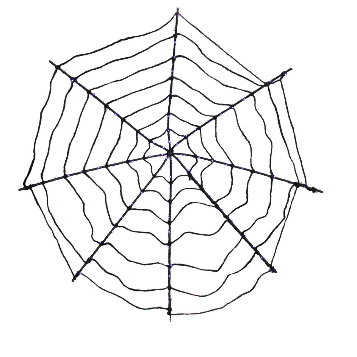 Lighted Spider Web Halloween Decoration - 31.5" - Black - Purple LED Lights