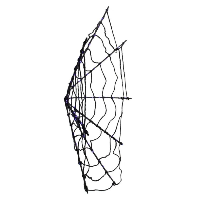 Lighted Spider Web Halloween Decoration - 31.5" - Black - Purple LED Lights