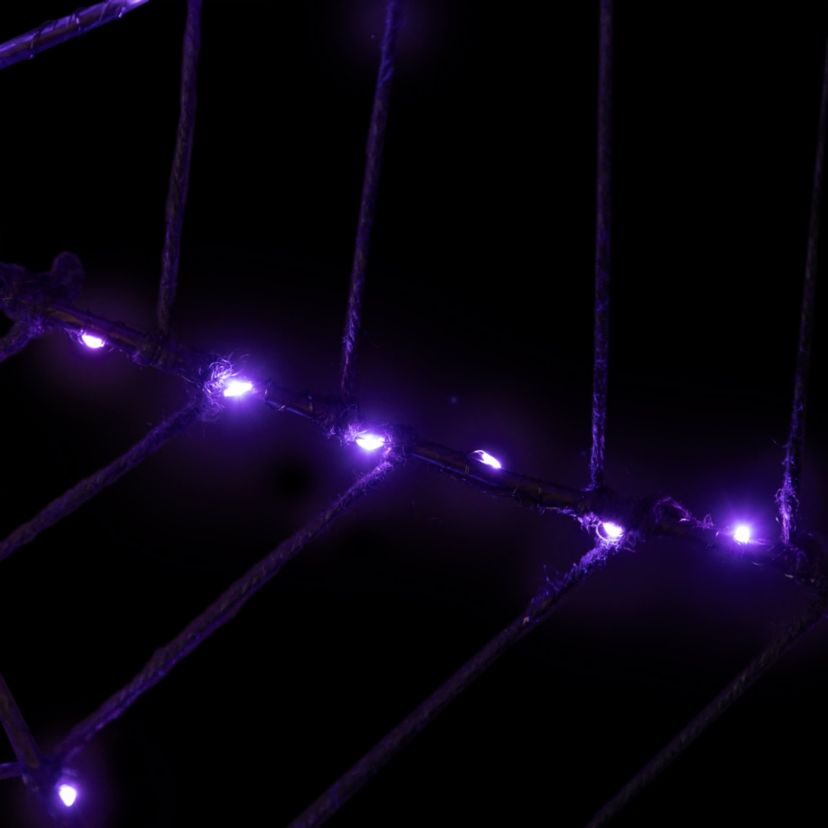 Lighted Spider Web Halloween Decoration - 31.5" - Black - Purple LED Lights