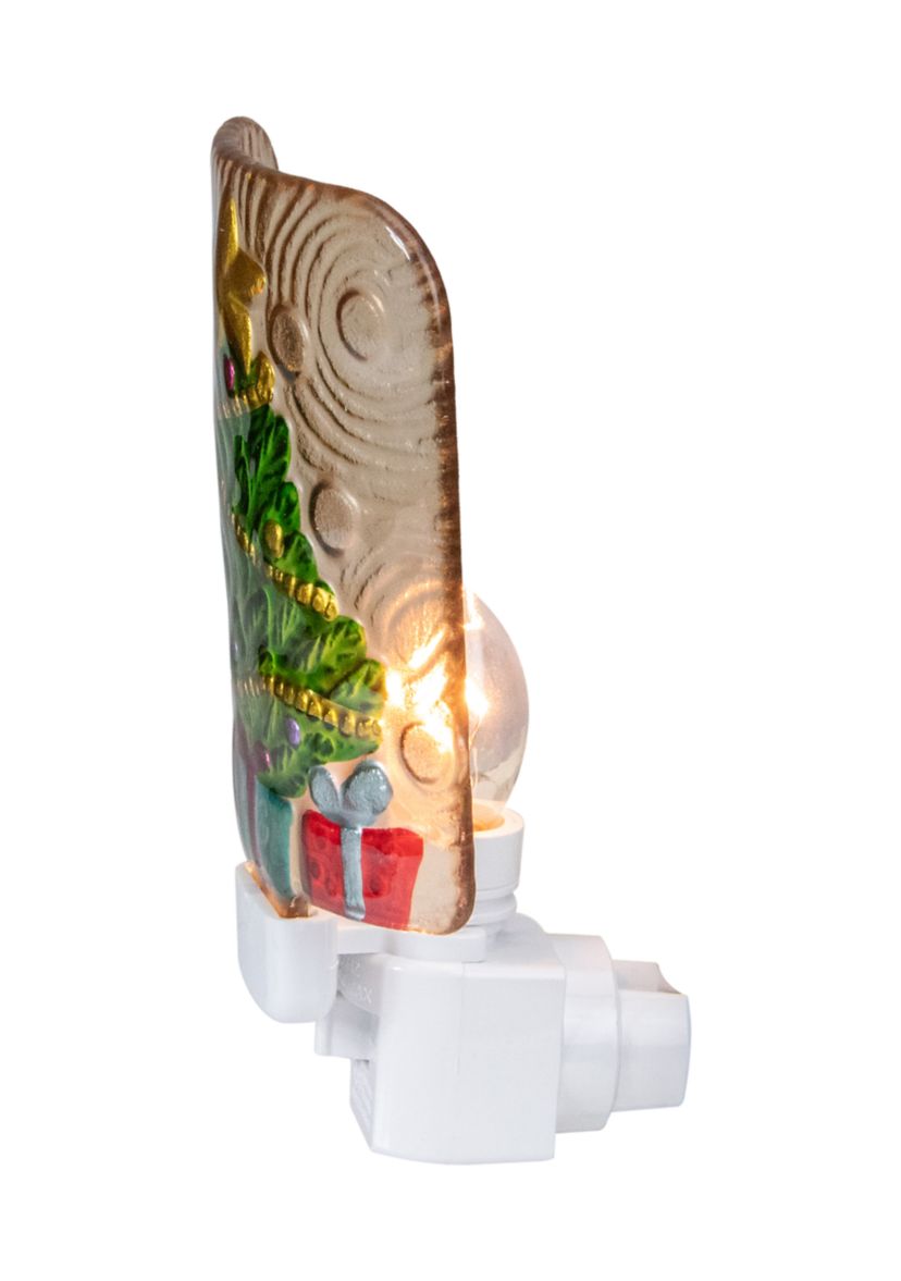 4Inch Green and Gold Christmas Tree Night Light