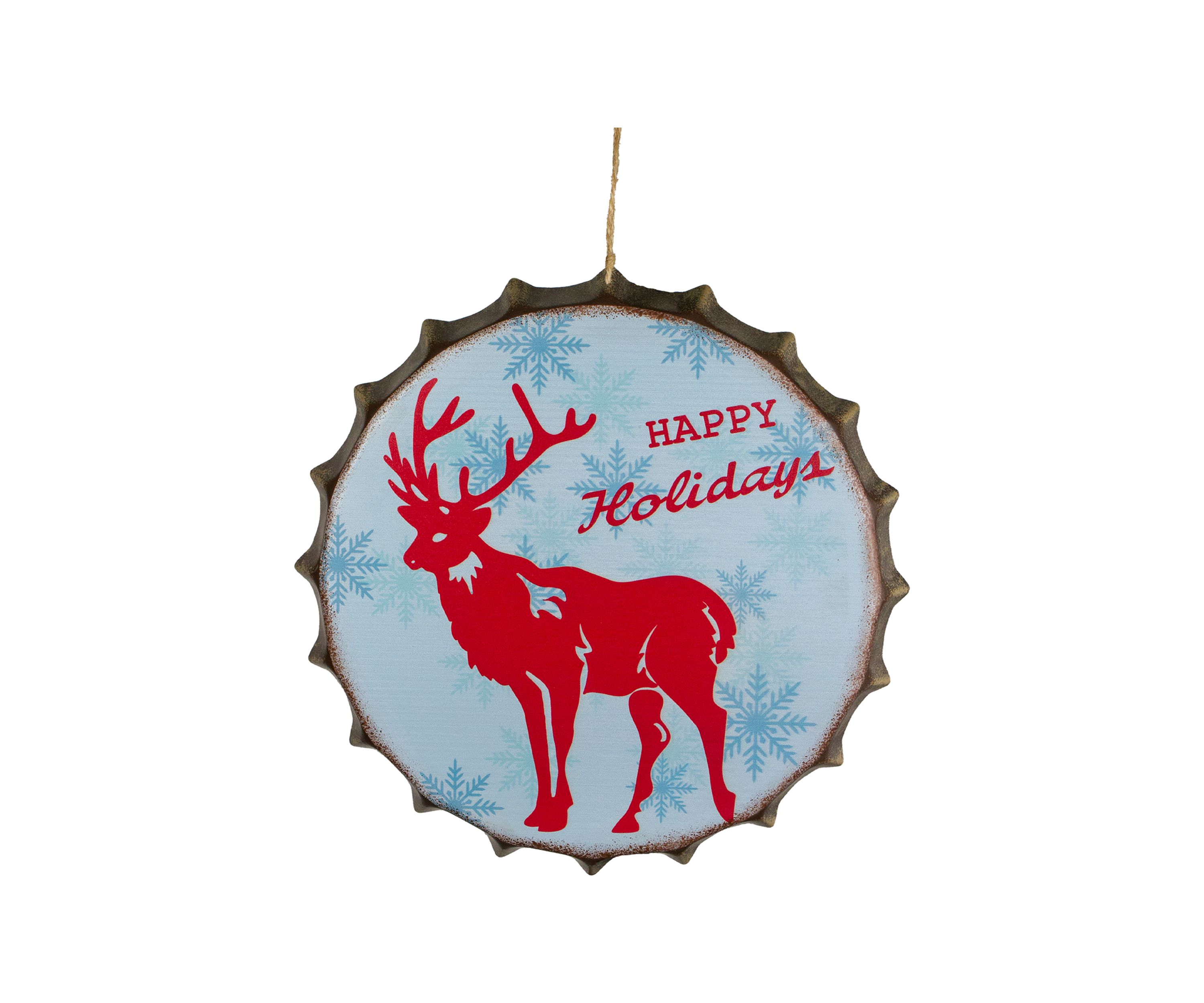 12Inch Blue and Red Happy Holidays Christmas Wall Decor