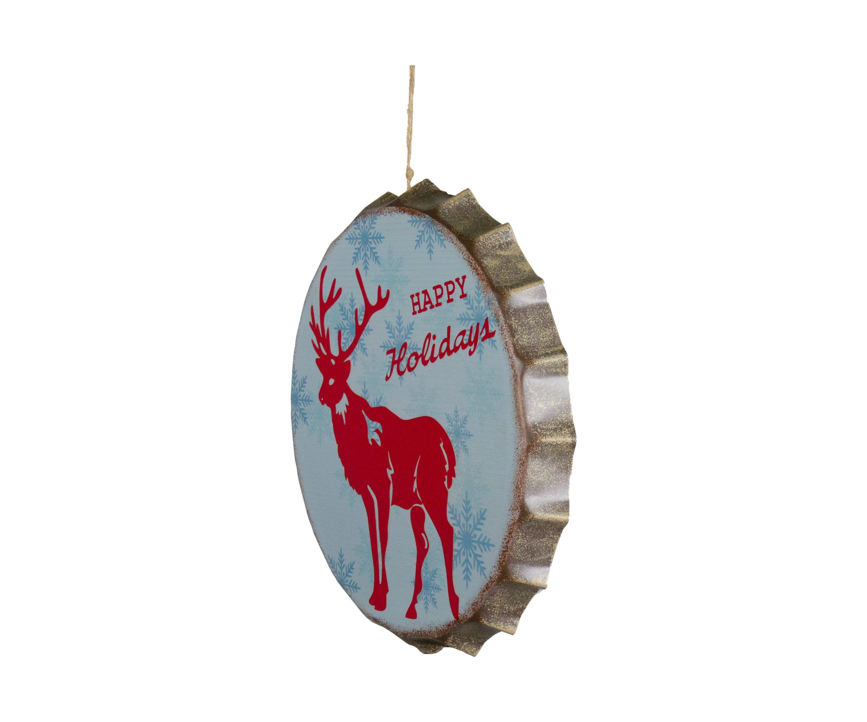 12Inch Blue and Red Happy Holidays Christmas Wall Decor