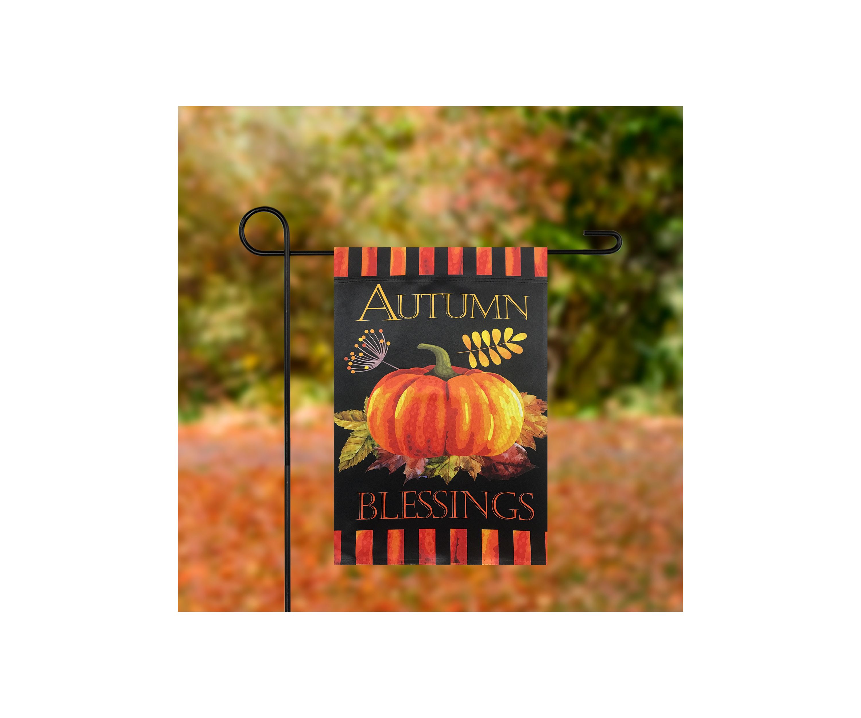 Autumn Blessings and Pumpkins Outdoor Garden Flag 12.5 inch x 18 inch