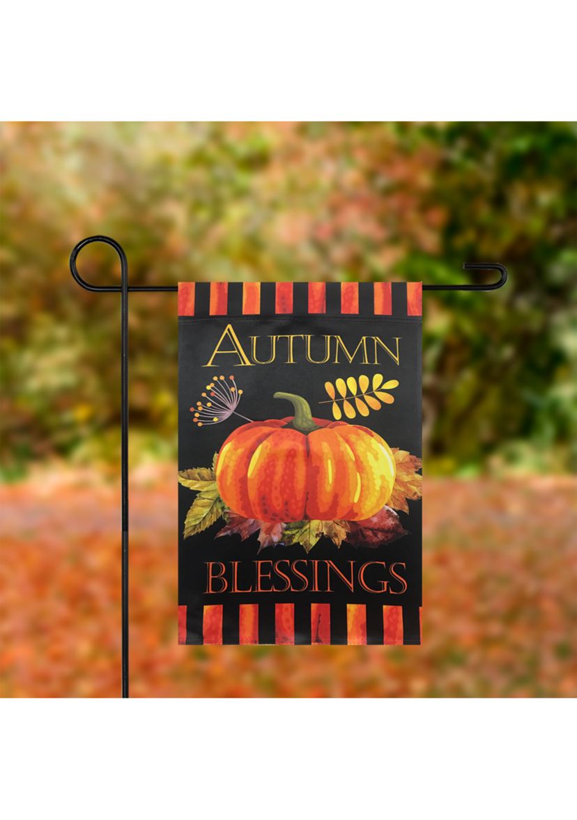 Autumn Blessings and Pumpkins Outdoor Garden Flag 12.5 inch x 18 inch