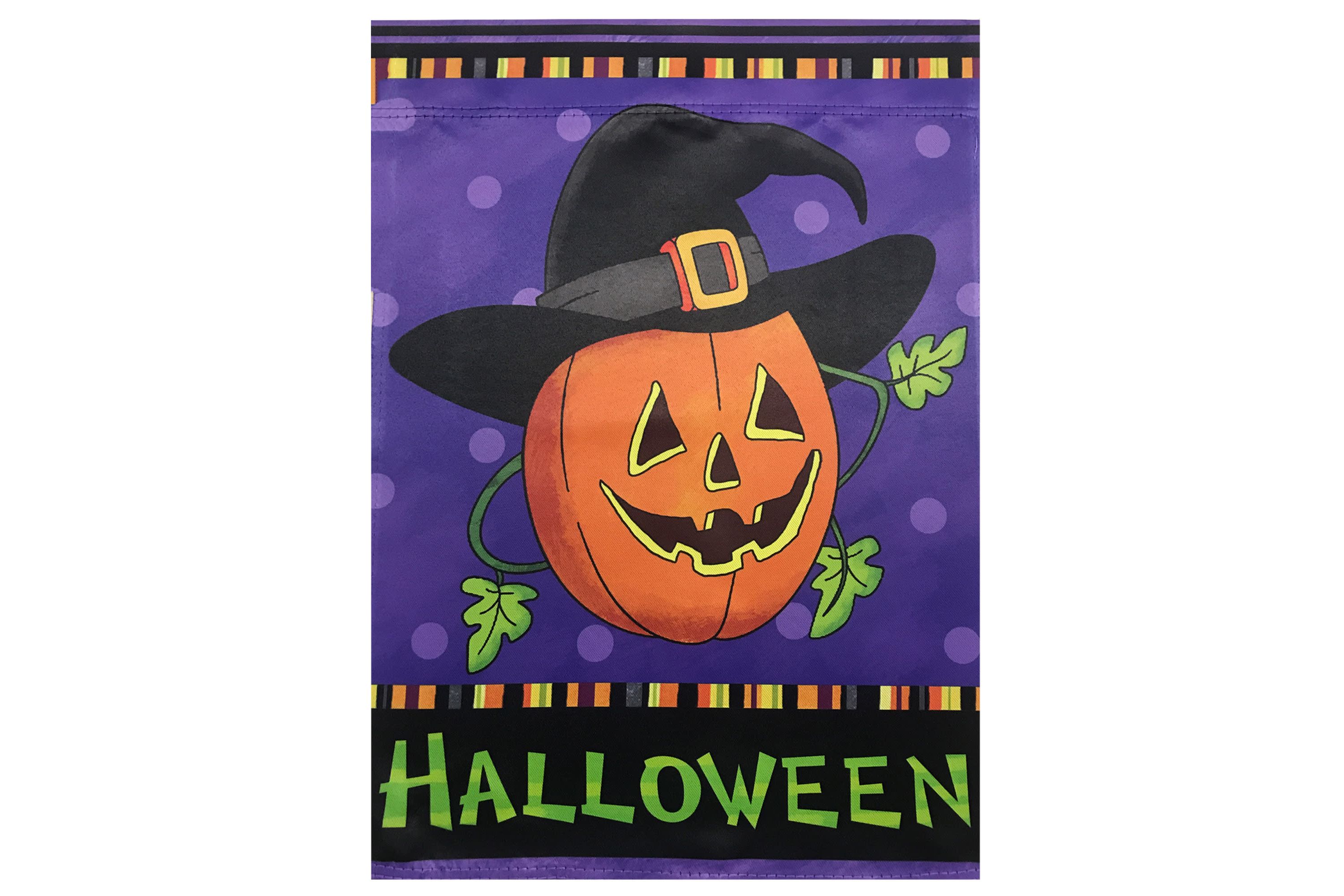 Pumpkin in a Witch Hat Outdoor Garden Flag 12.5inch x 18inch