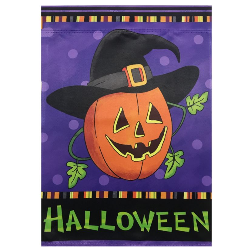 Pumpkin in a Witch Hat Outdoor Garden Flag 12.5inch x 18inch