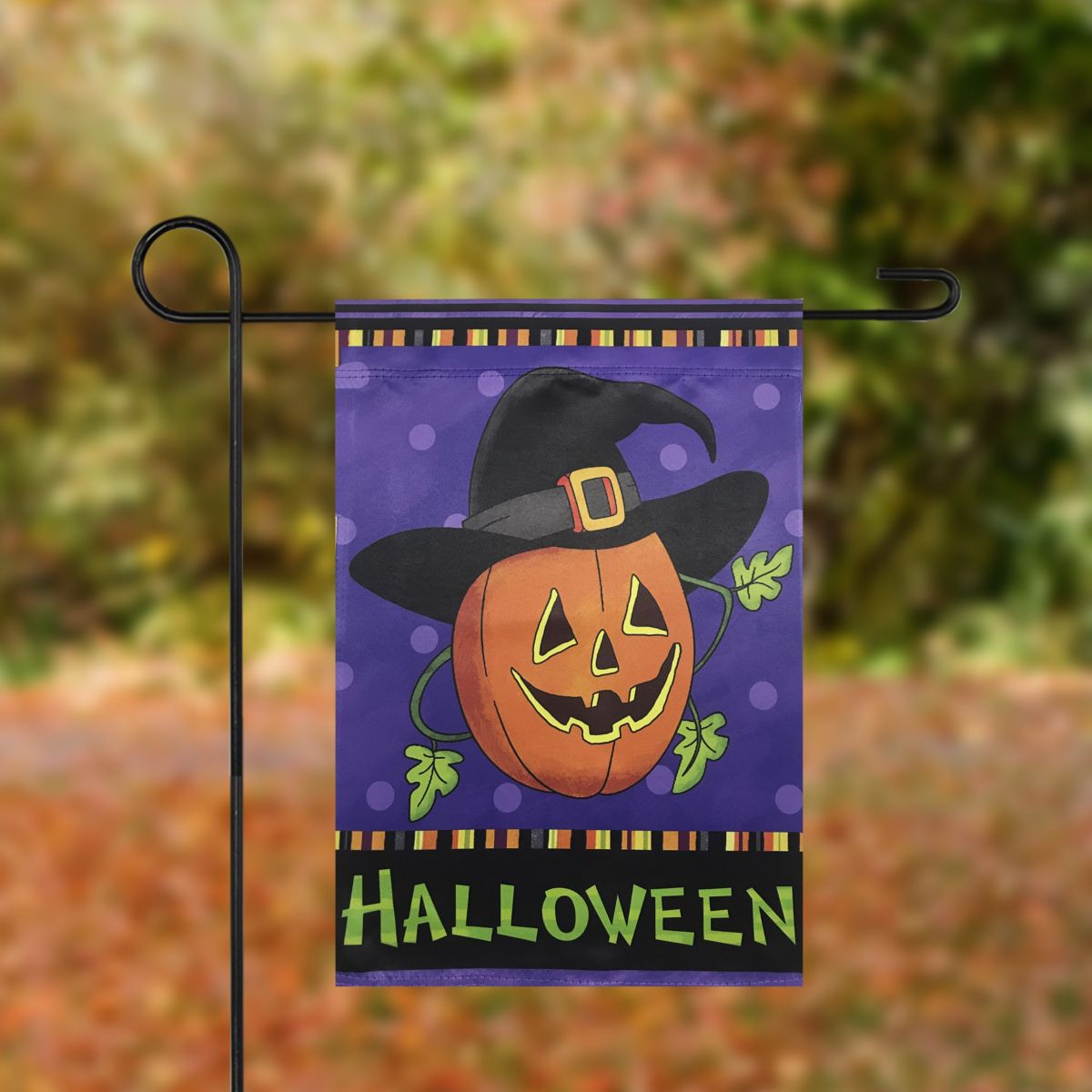 Pumpkin in a Witch Hat Outdoor Garden Flag 12.5inch x 18inch