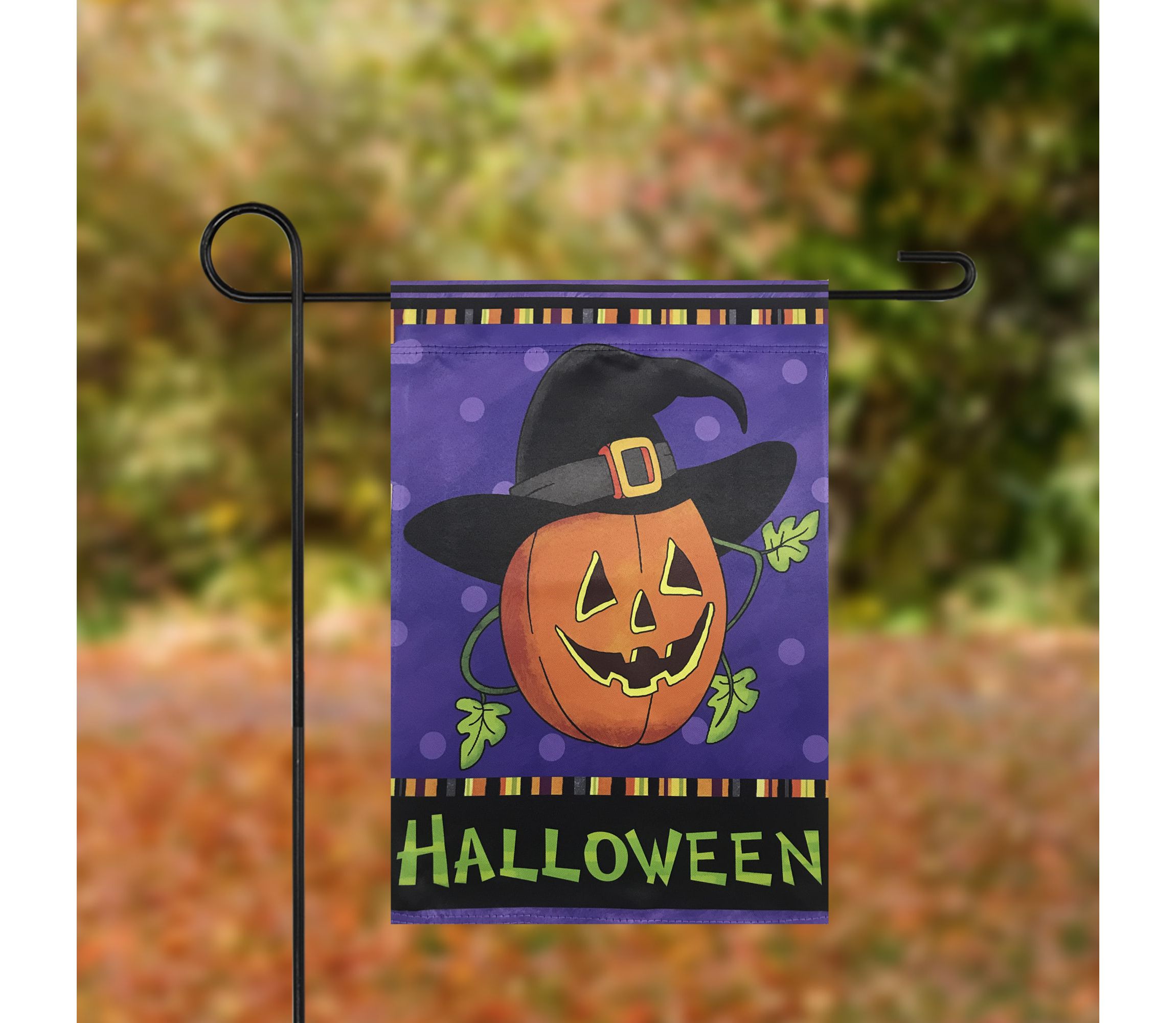 Pumpkin in a Witch Hat Outdoor Garden Flag 12.5inch x 18inch