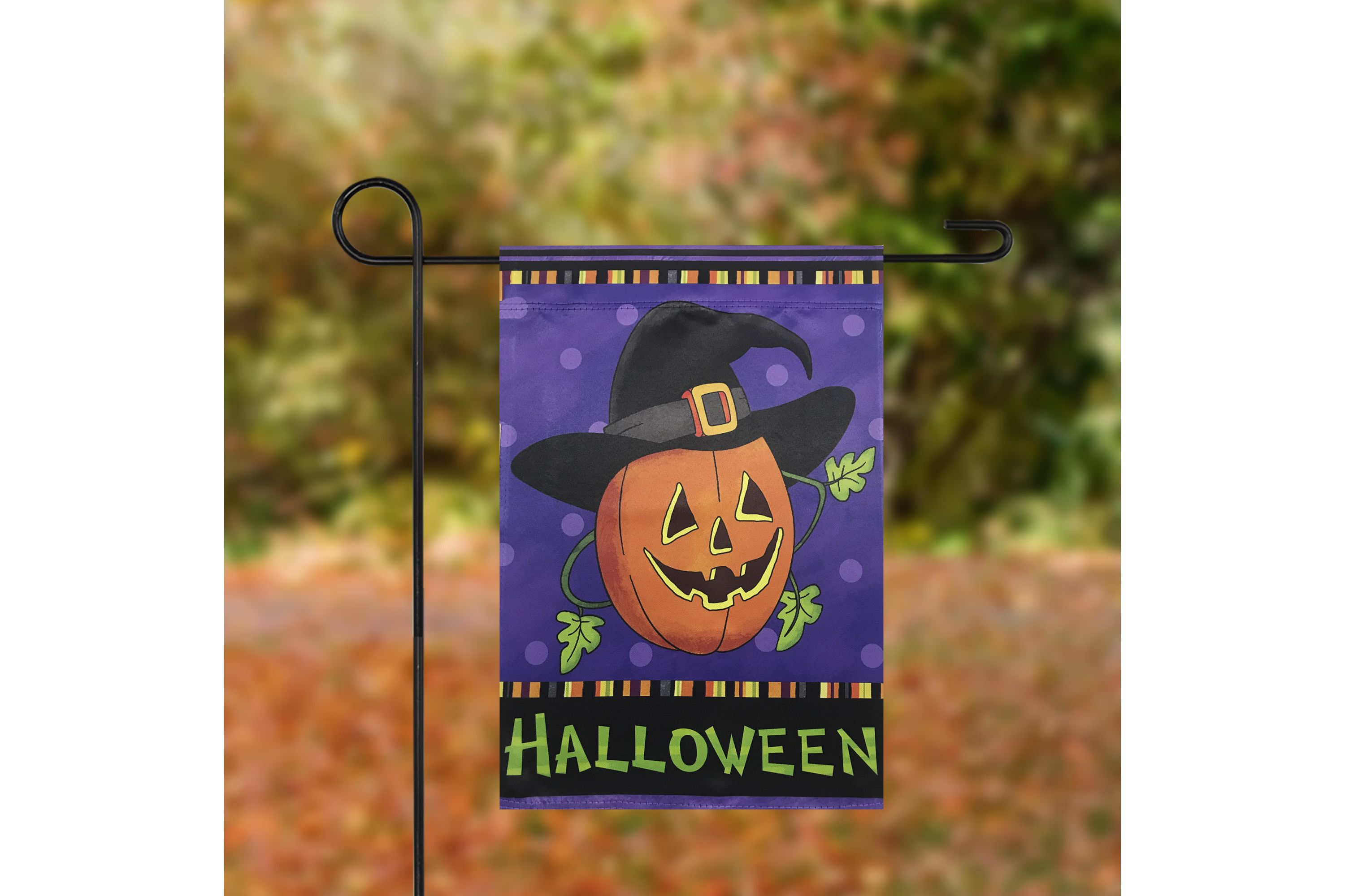 Pumpkin in a Witch Hat Outdoor Garden Flag 12.5inch x 18inch