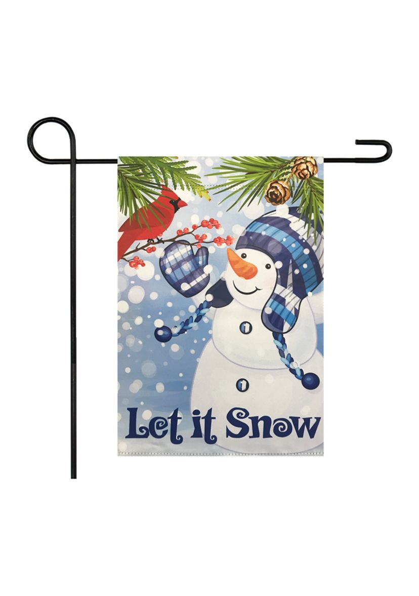 Let It Snow Snowman and Cardinal Outdoor Garden Flag 12.5Inch x 18Inch