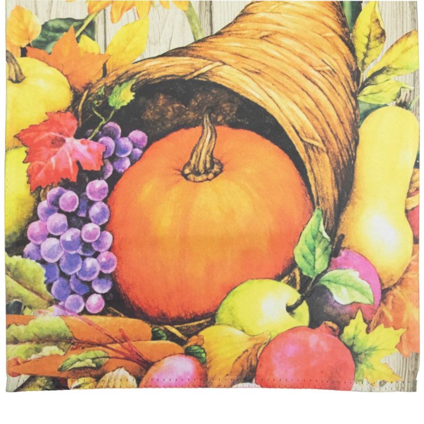 Cornucopia and Flowers Autumn Harvest Outdoor House Flag 28" x 40"