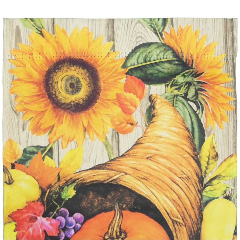Cornucopia and Flowers Autumn Harvest Outdoor House Flag 28" x 40"