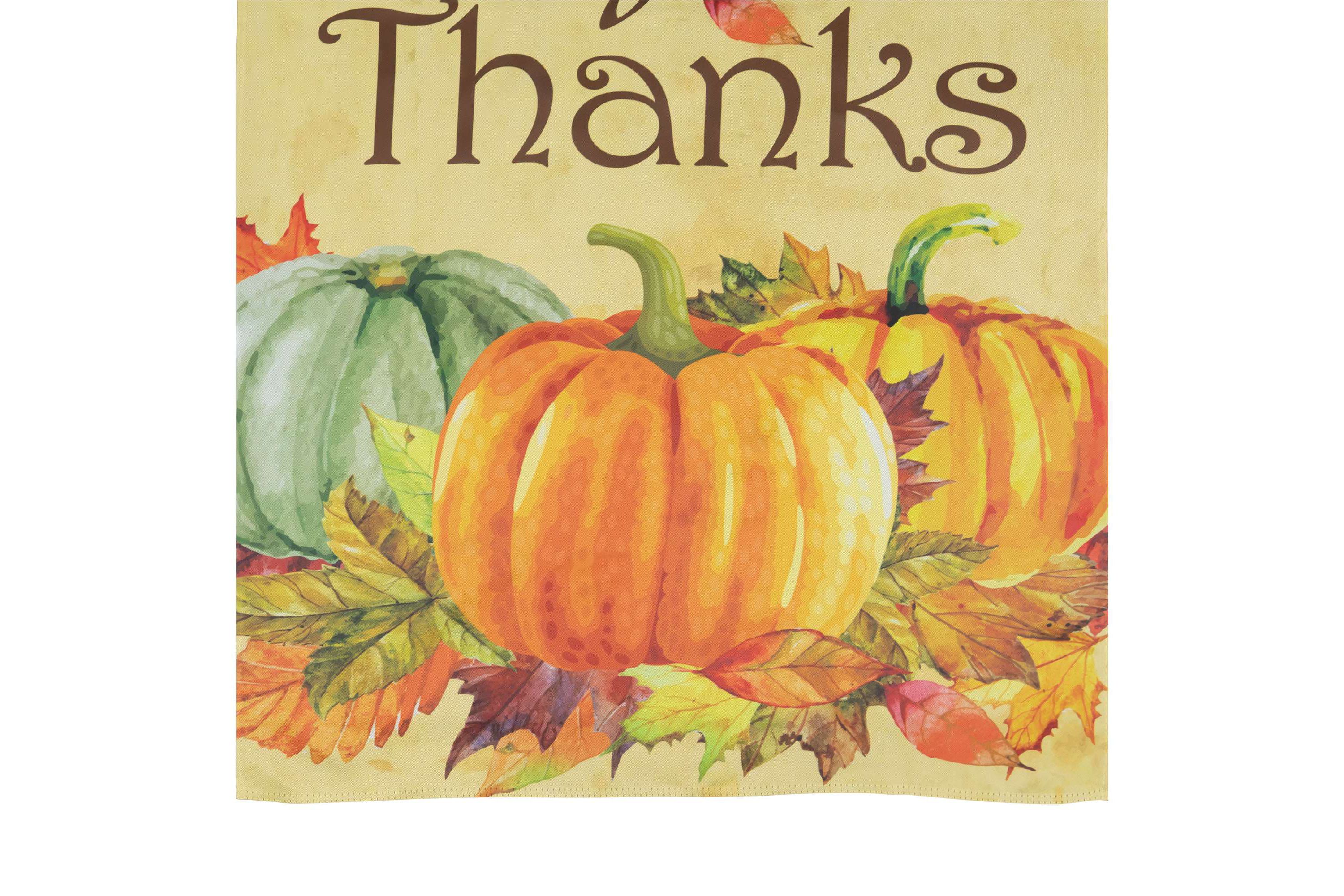 Give Thanks Autumn Harvest Outdoor House Flag 28" x 40"