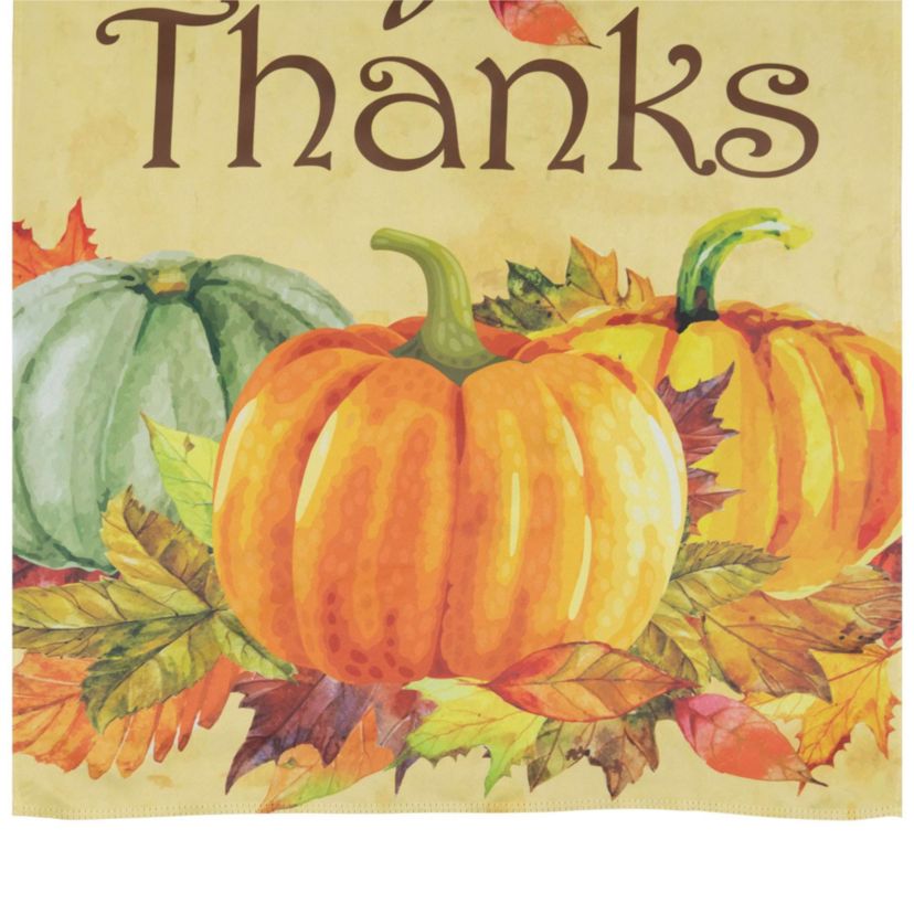 Give Thanks Autumn Harvest Outdoor House Flag 28" x 40"