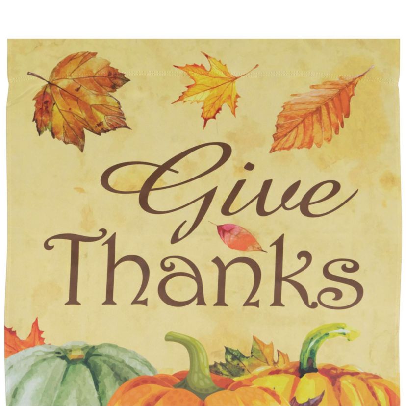 Give Thanks Autumn Harvest Outdoor House Flag 28" x 40"