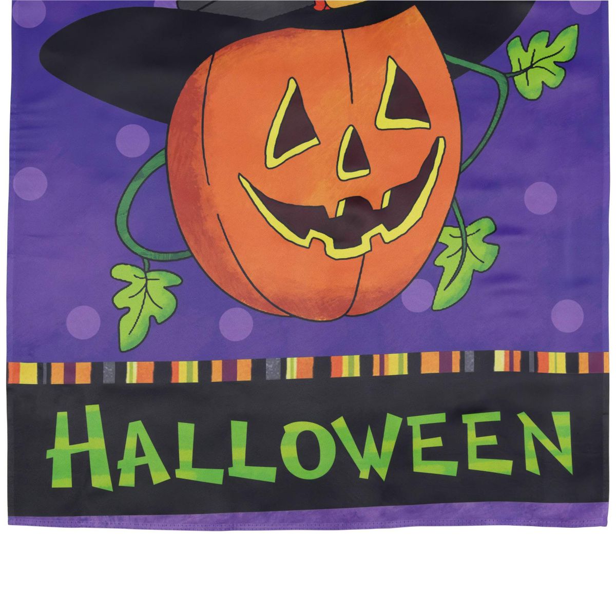 Happy Halloween Pumpkin in a Witch Hat Outdoor House Flag 28" x 40"