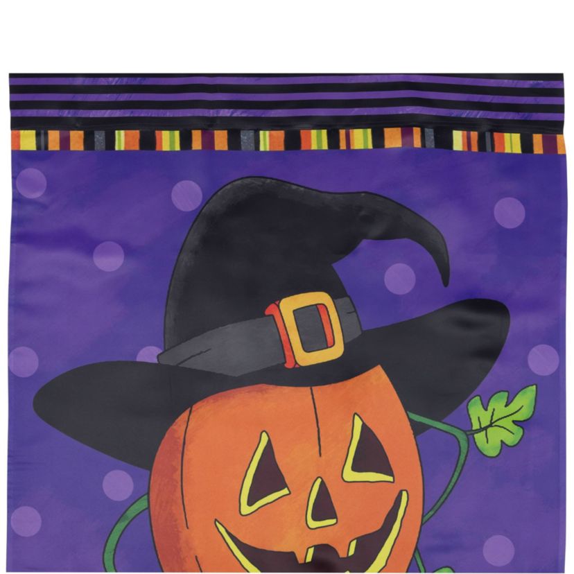 Happy Halloween Pumpkin in a Witch Hat Outdoor House Flag 28" x 40"