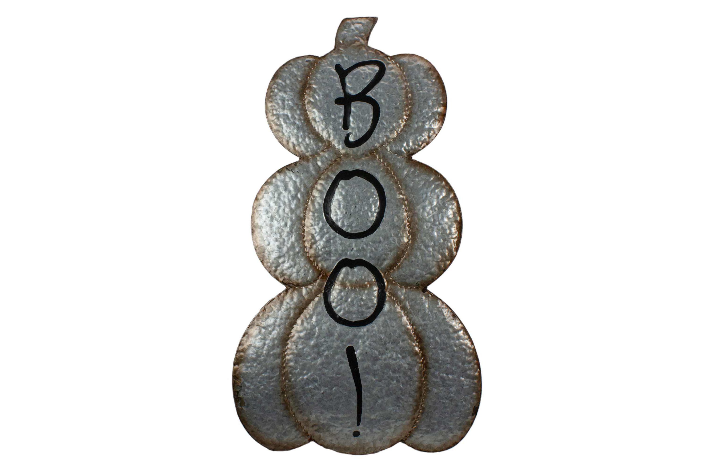 Boo! Metal Pumpkin Halloween Decoration - 28"