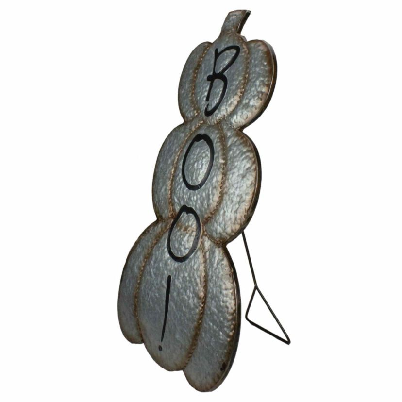 Boo! Metal Pumpkin Halloween Decoration - 28"