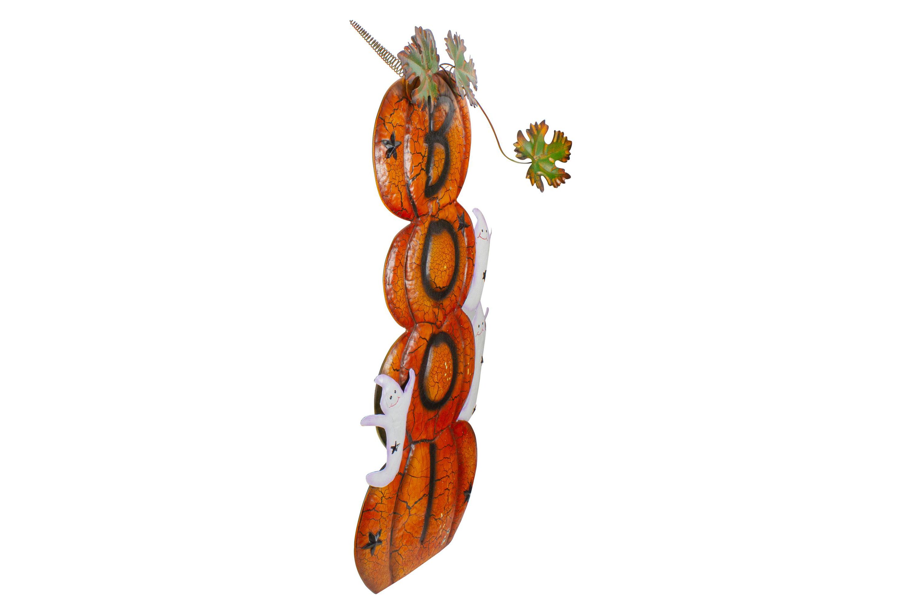 33" Orange and Black Stacked Pumpkins Outdoor Halloween Decoration