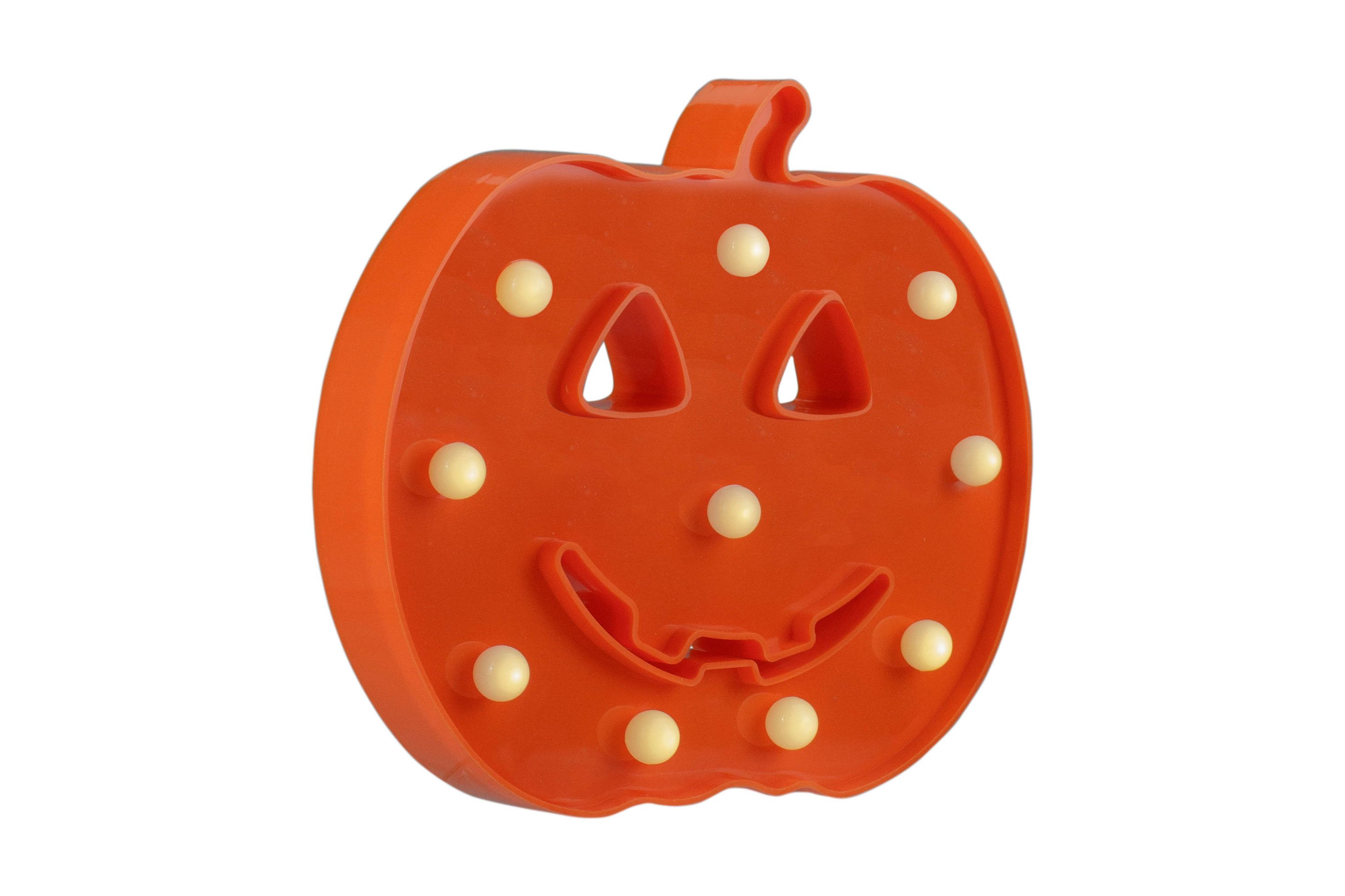 LED Lighted Jack-O-Lantern Halloween Marquee Sign - 8.5" - White Lights