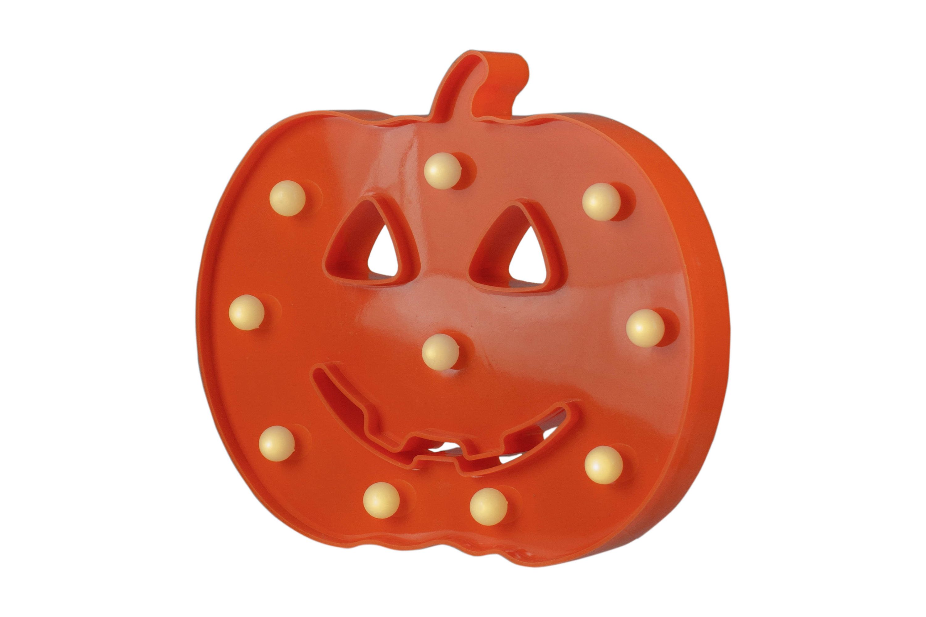 LED Lighted Jack-O-Lantern Halloween Marquee Sign - 8.5" - White Lights