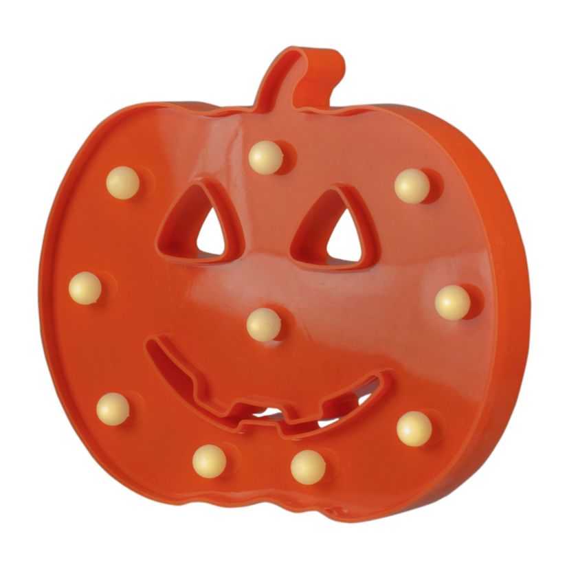 LED Lighted Jack-O-Lantern Halloween Marquee Sign - 8.5" - White Lights