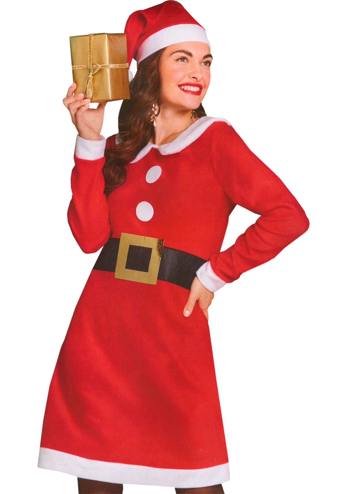41-Inch Red and White Womens Mrs. Claus Costume Set - Medium