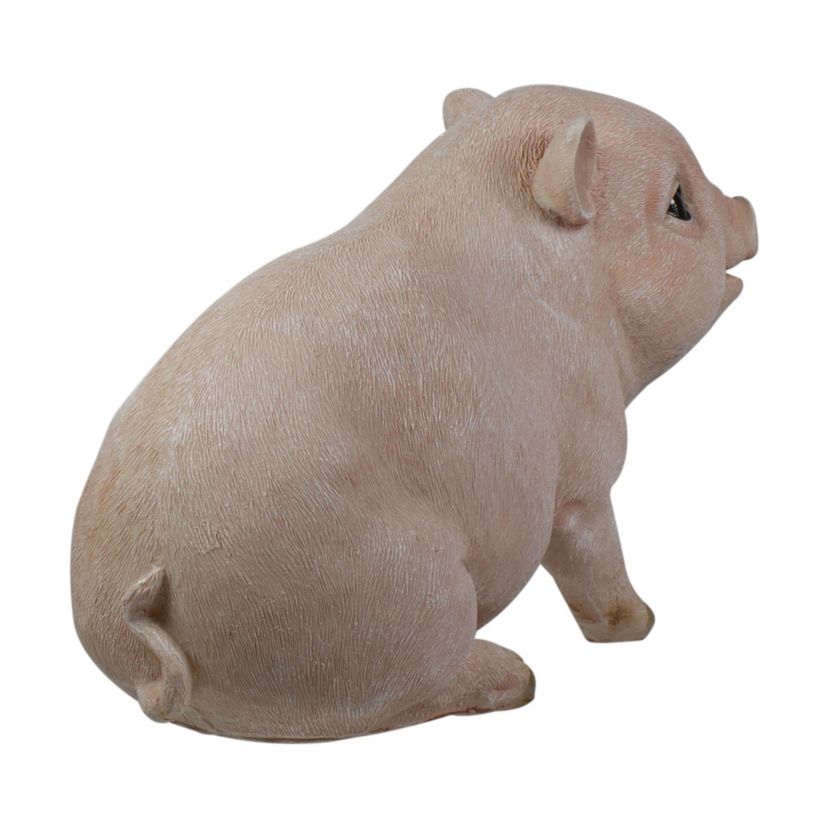 12" Realistic Pink Piglet Outdoor Garden Statue