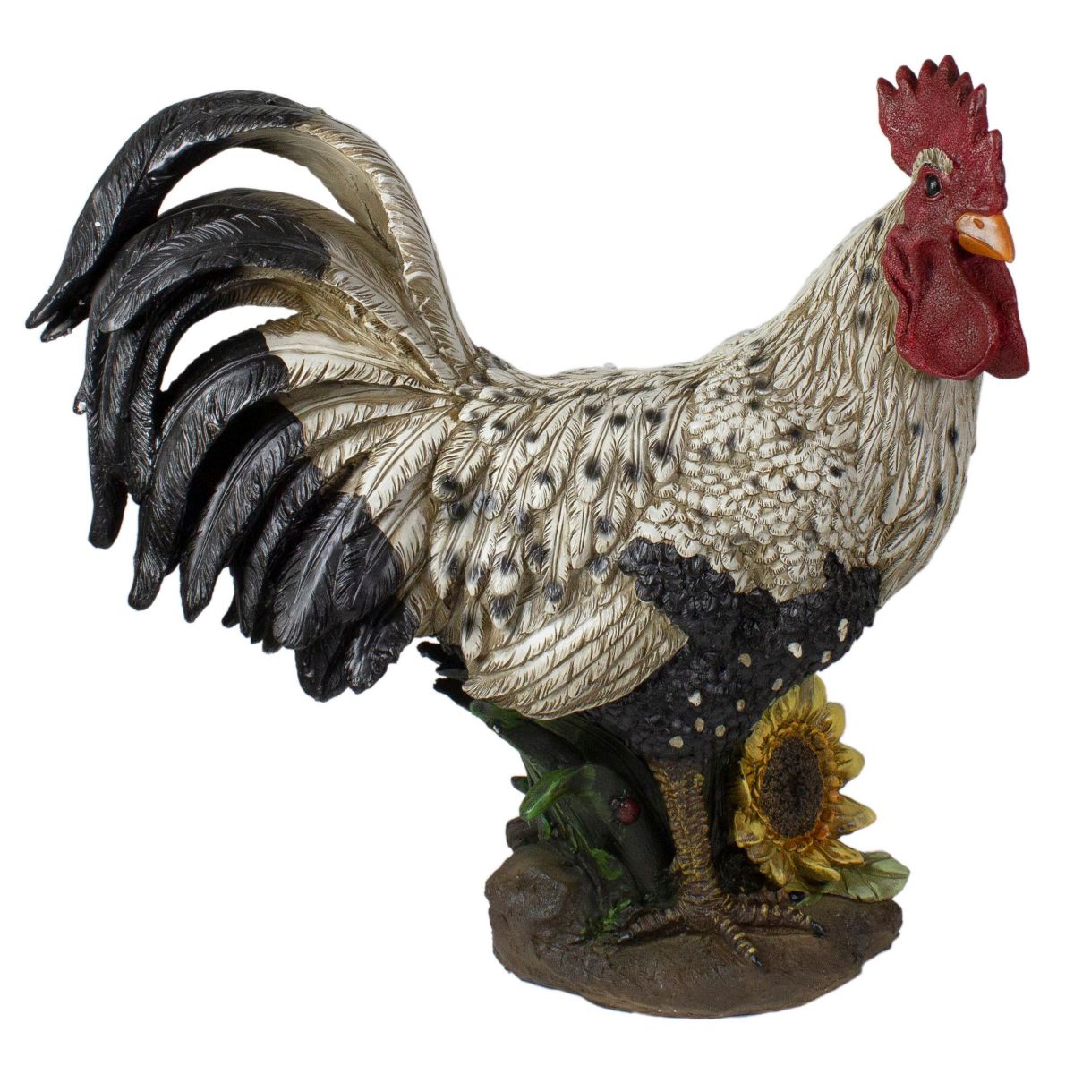 17" Standing Rooster Outdoor Garden Statue