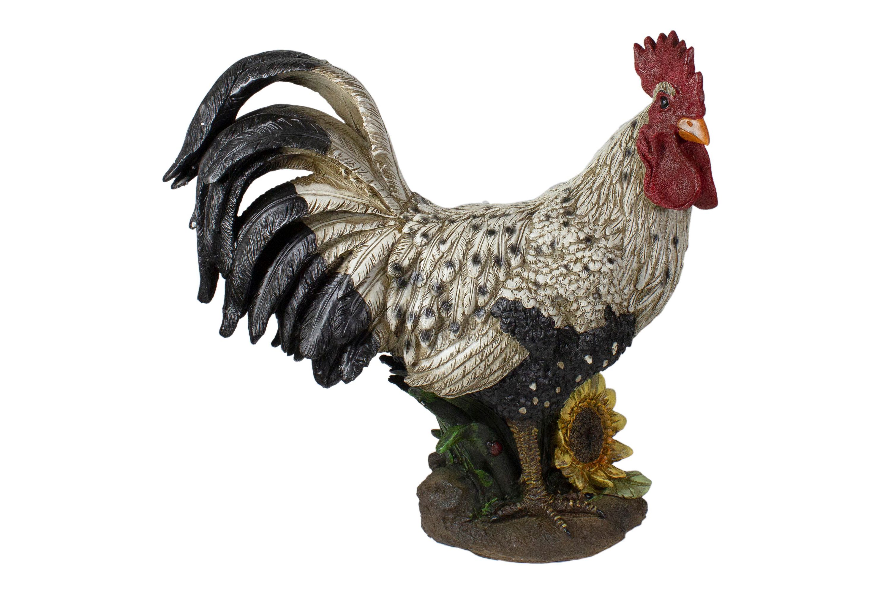 17" Standing Rooster Outdoor Garden Statue