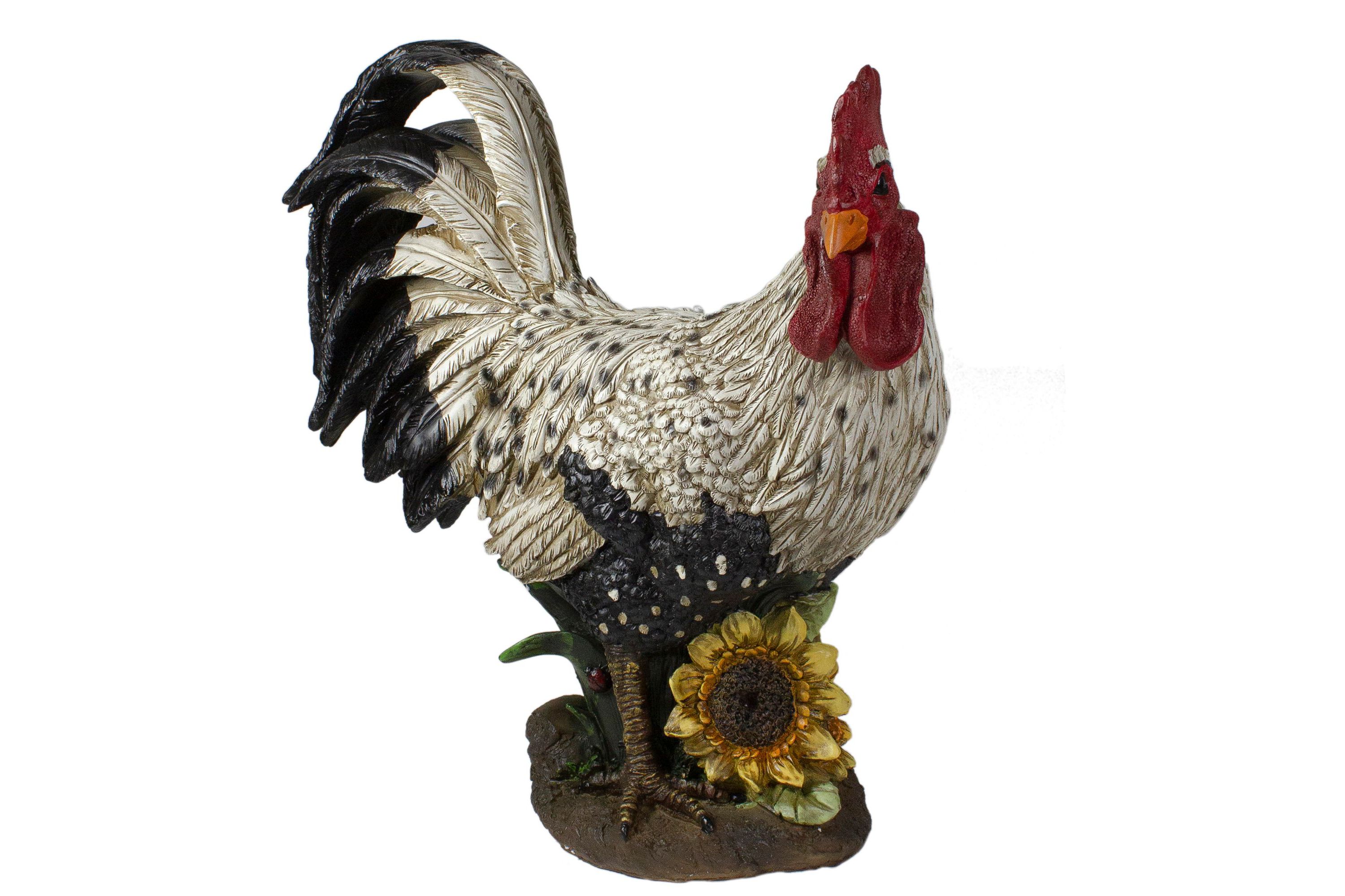17" Standing Rooster Outdoor Garden Statue