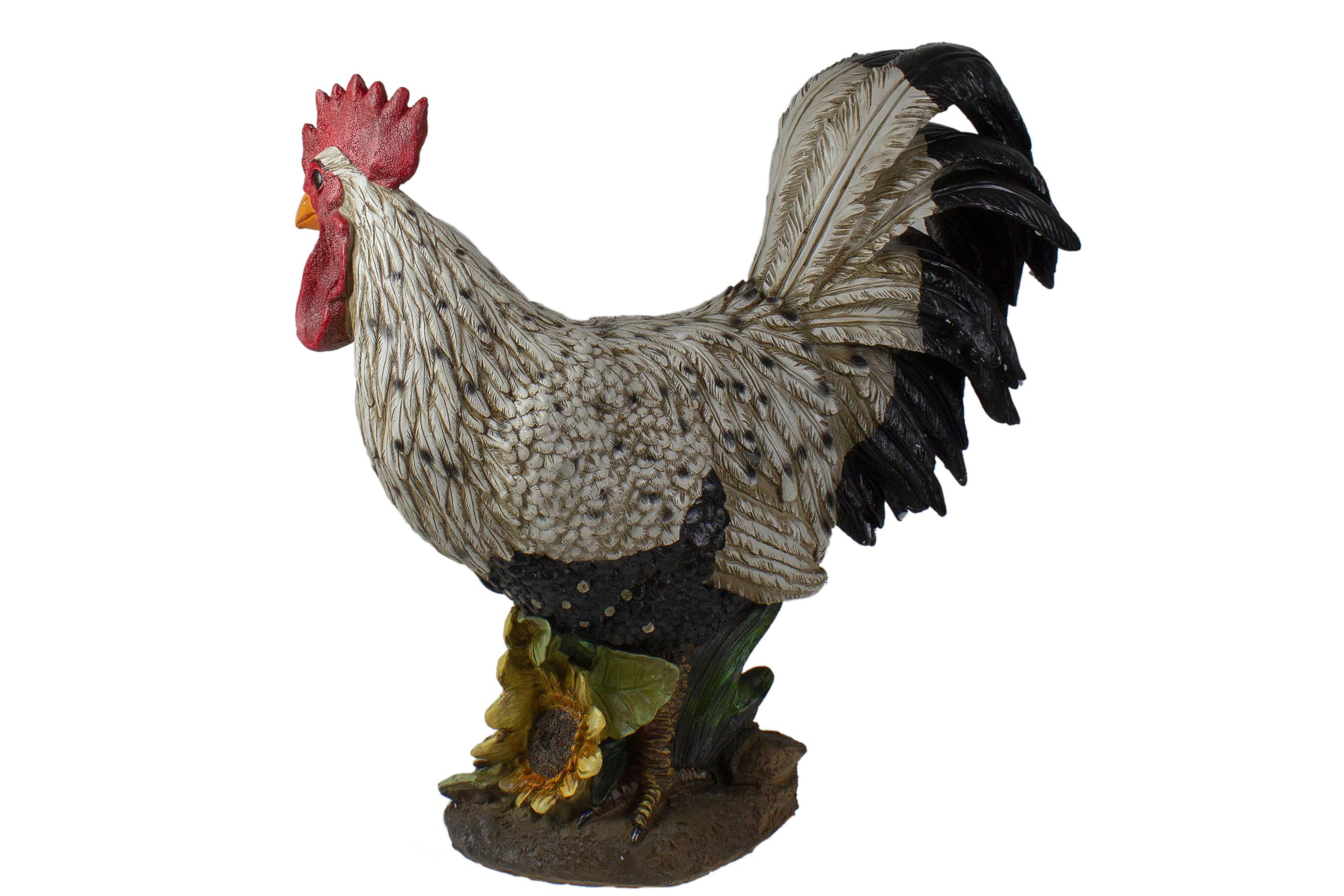 17" Standing Rooster Outdoor Garden Statue