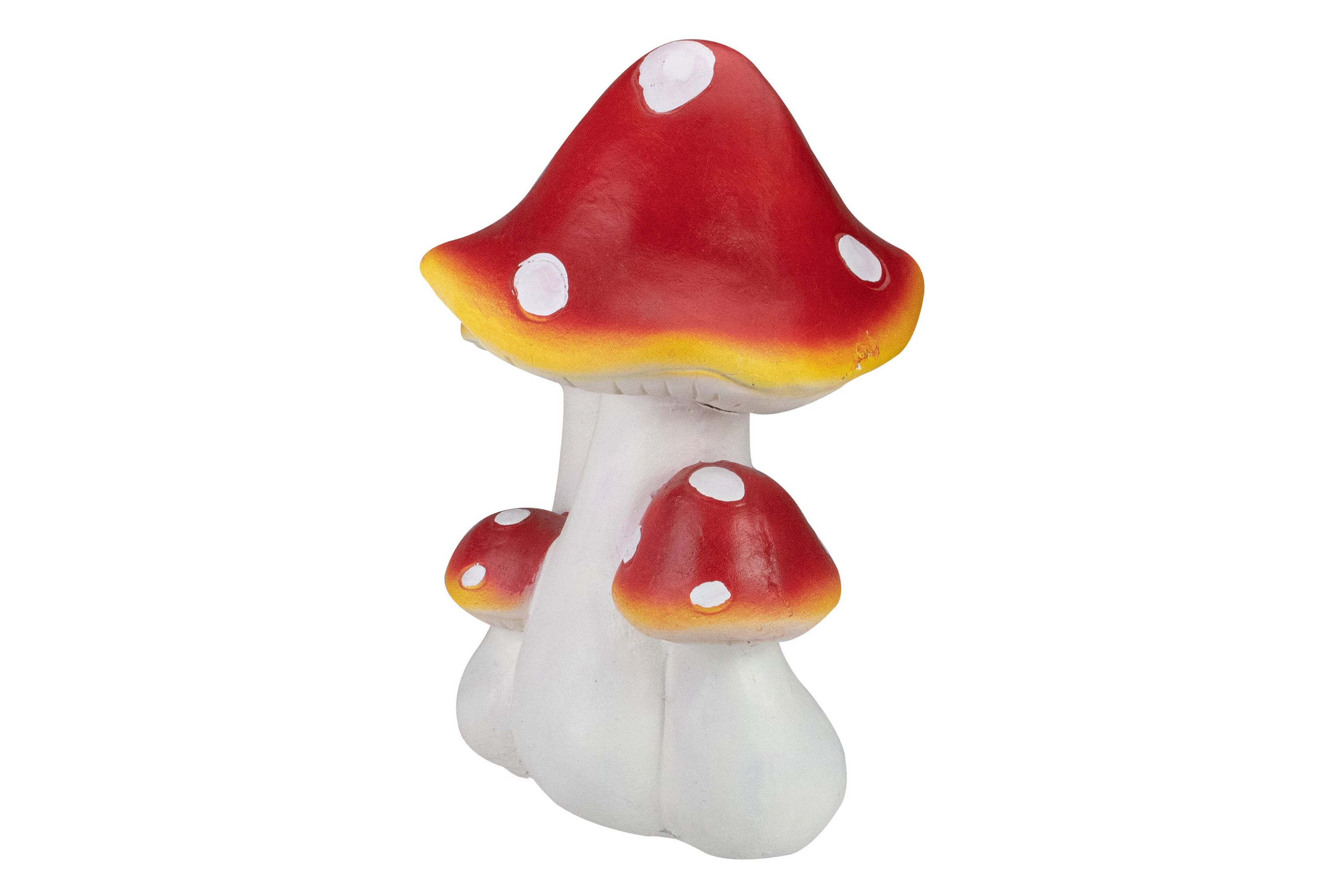 16.75" White and Red Hand Painted Mushrooms Outdoor Garden Decor
