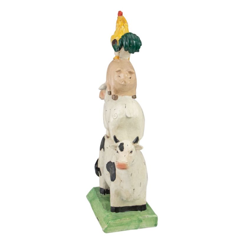 11.5" Stacked Polyresin Farm Animals Outdoor Garden Statue